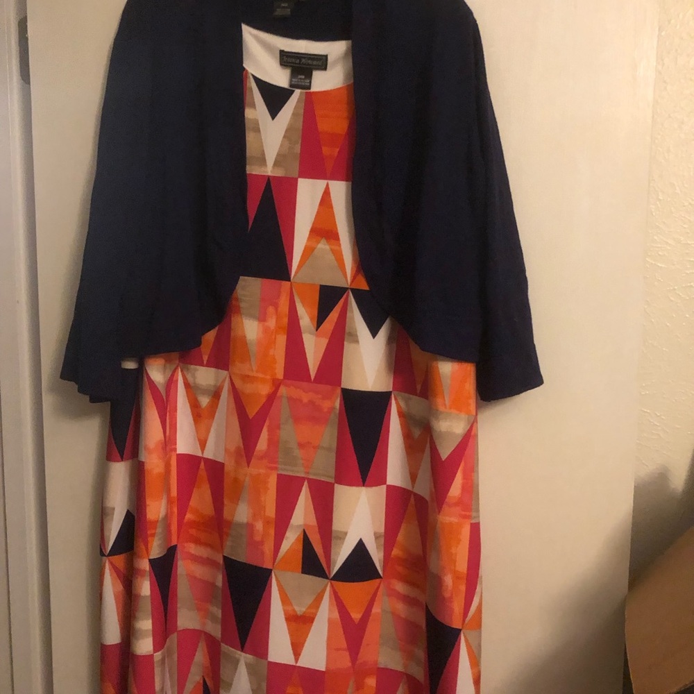 Jessica Howard plus size dress and sweater set. Sz 24W